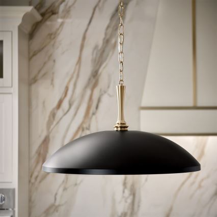 Kichler - Luster na reťazi DELAROSA 1xE27/60W/230V čierna/mosadz
