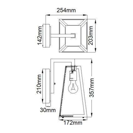 Kichler - Vonkajšie nástenné svietidlo DELISON 1xE27/60W/230V IP44