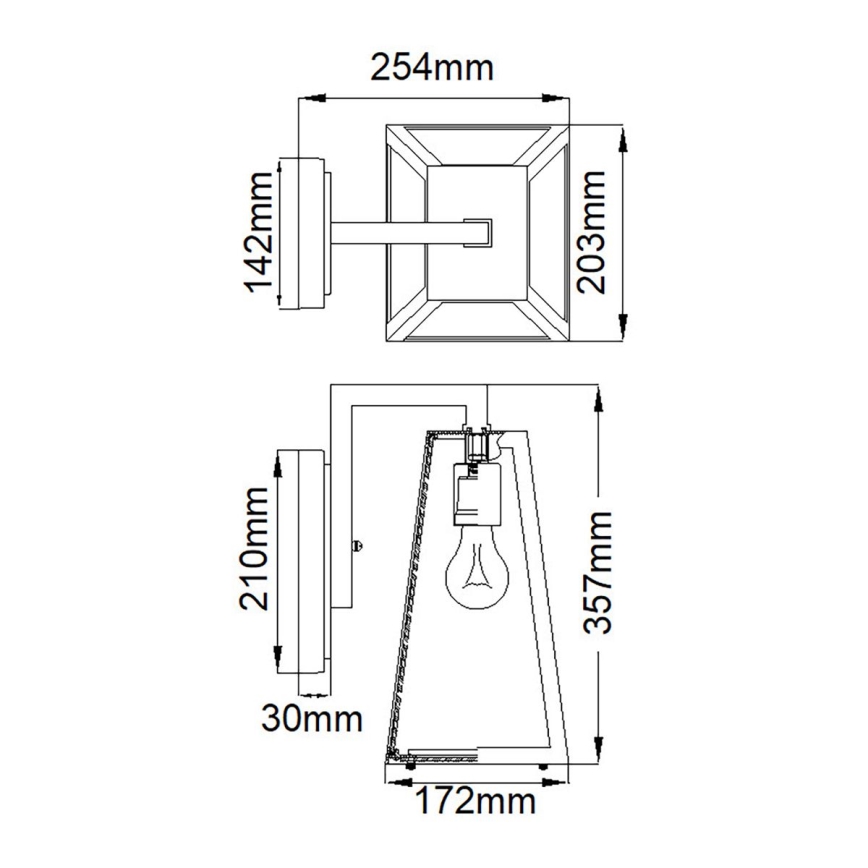 Kichler - Vonkajšie nástenné svietidlo DELISON 1xE27/60W/230V IP44