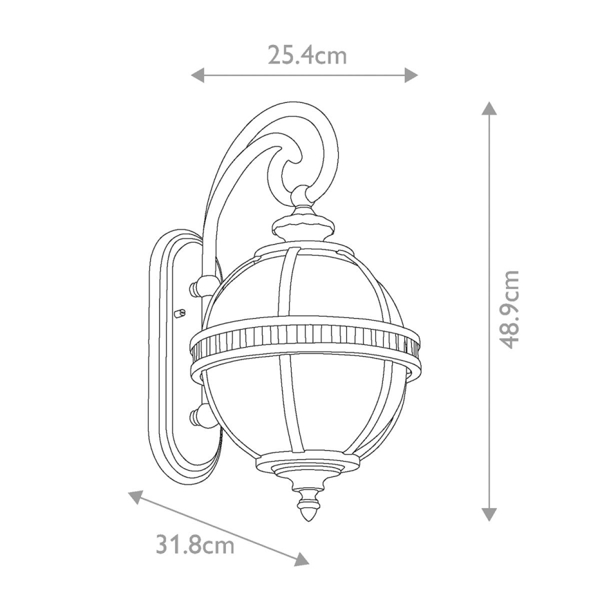 Kichler - Vonkajšie nástenné svietidlo HALLERON 2xE14/40W/230V IP44