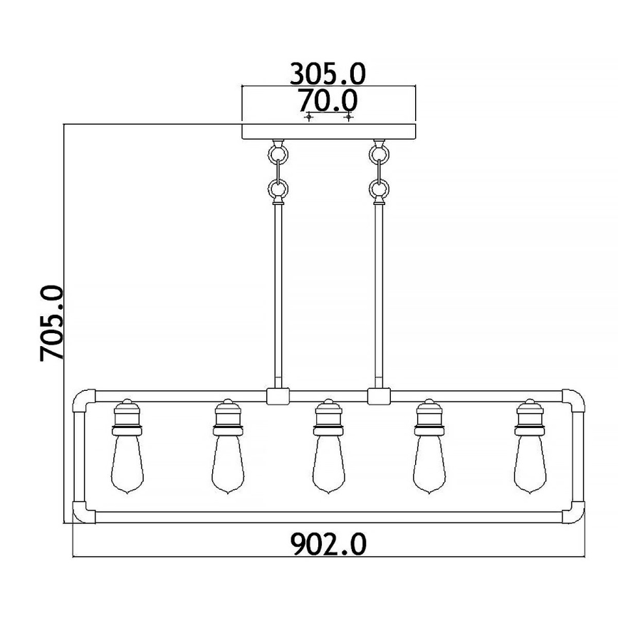 Kichler - Luster na tyči IMAHN 5xE27/60W/230V