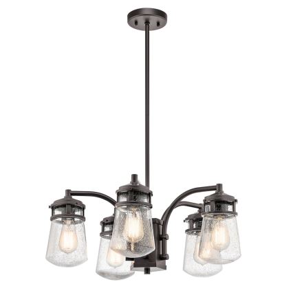 Kichler - Vonkajší luster na tyči LYNDON 5xE27/60W/230V IP44