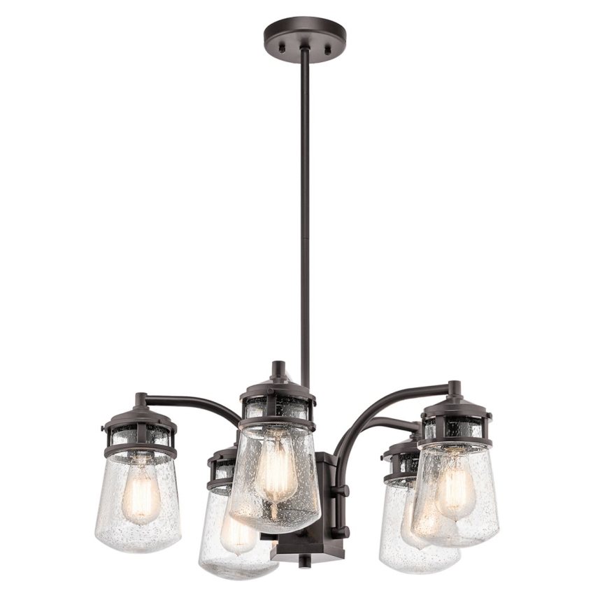 Kichler - Vonkajší luster na tyči LYNDON 5xE27/60W/230V IP44