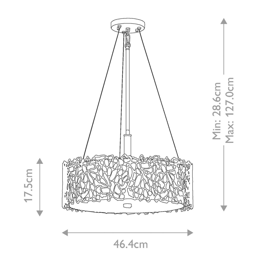 Kichler - Luster na tyči SILVER CORAL 3xE27/100W/230V matný chróm
