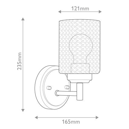 Kichler - Nástenná lampa WINSLOW 1xE27/60W/230V mosadz