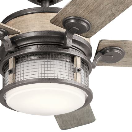 Kichler - LED Stmievateľný stropný ventilátor AHRENDALE LED/10W/230V IP44 + diaľkové ovládanie