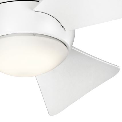 Kichler - LED Stmievateľný stropný ventilátor SOLA LED/10W/230V IP23 biela + diaľkové ovládanie