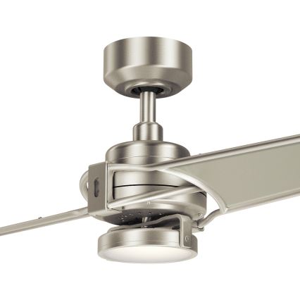 Kichler - LED Stmievateľný stropný ventilátor XETY LED/10W/230V  matný chróm/strieborná + diaľkové ovládanie