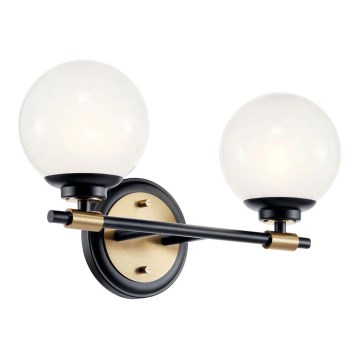 Kichler - LED kúpeľňové nástenné svietidlo BENNO 2xLED/3W/230V čierna/zlatá IP44