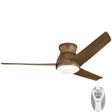 Kichler - LED Stmievateľný stropný ventilátor ERIS LED/10W/230V bronz IP44 + diaľkové ovládanie