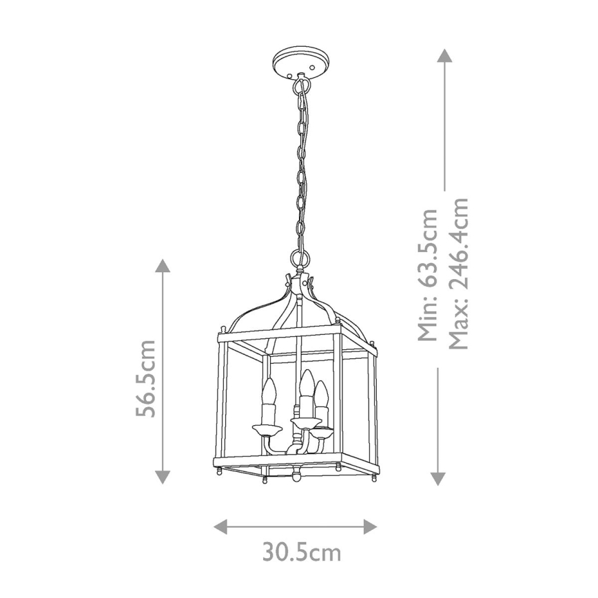 Kichler - Luster na reťazi LARKIN 3xE14/60W/230V antracit