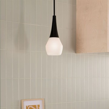 Kichler - Luster na tyči DEELA 1xE27/60W/230V pr. 17,8 cm čierna