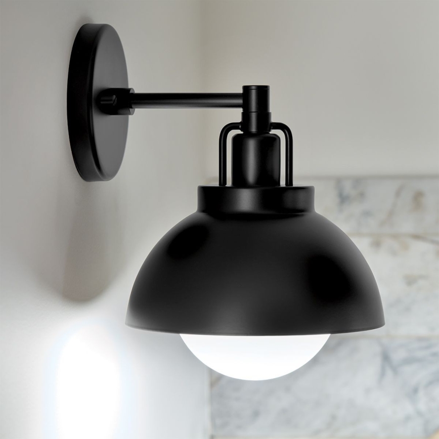 Kichler - Nástenná lampa NIVA 1xE27/40W/230V čierna
