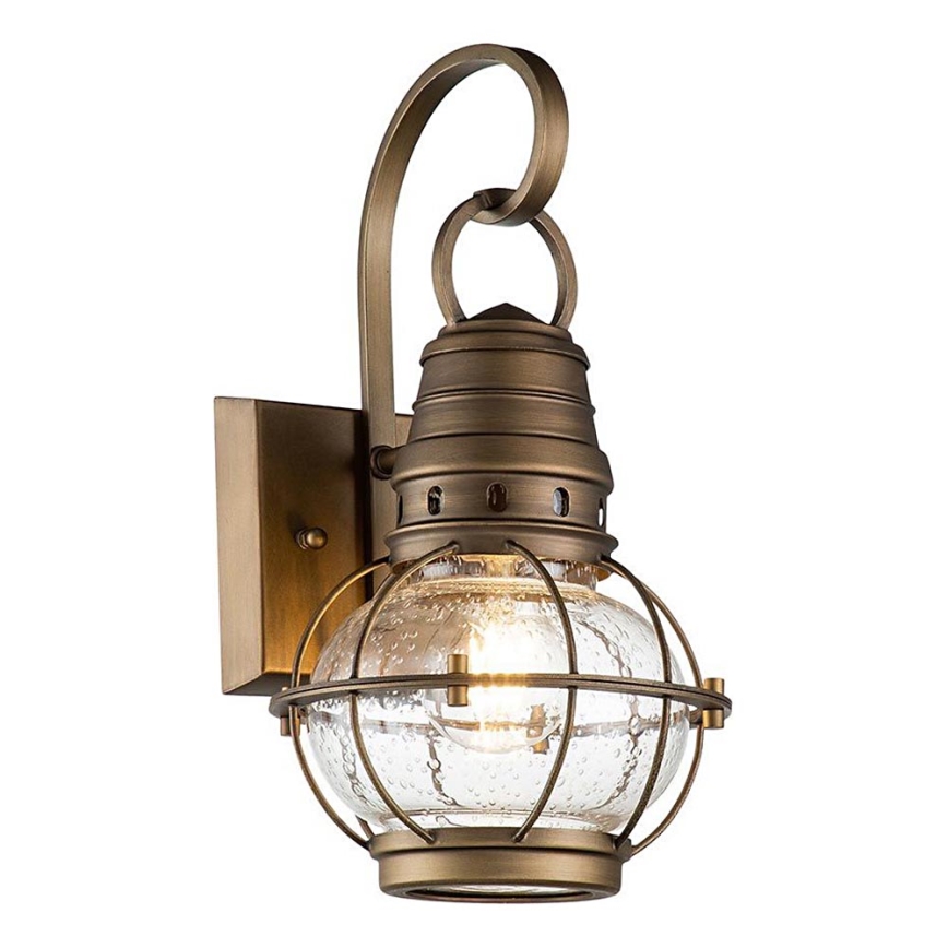 Kichler - Vonkajšie nástenné svietidlo BRIDGE POINT 1xE27/60W/230V IP44 mosadz