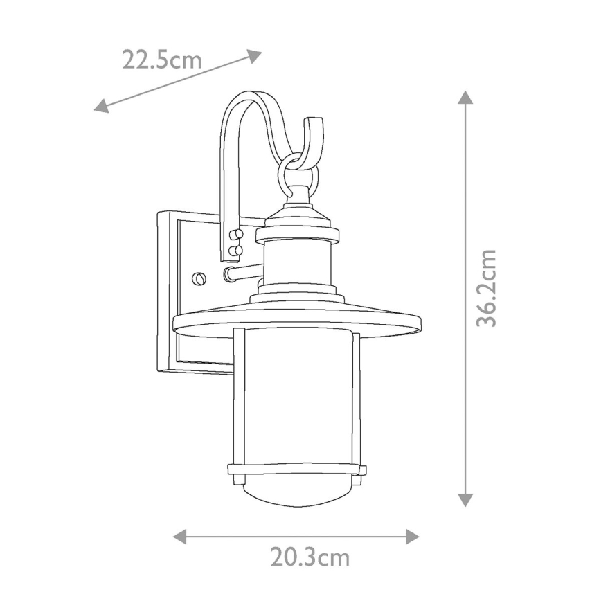 Kichler - Vonkajšie nástenné svietidlo RIVERWOOD 1xE27/100W/230V IP44 antracit
