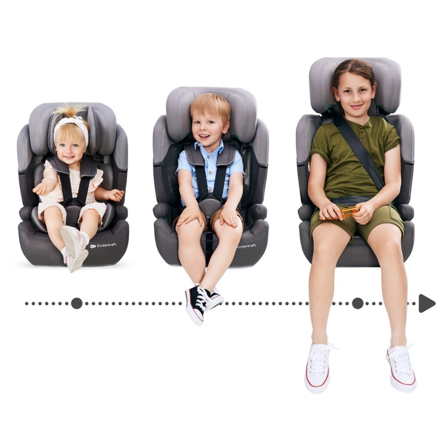 KINDERKRAFT - Autosedačka COMFORT UP i-Size (76-150 cm) svetlošedá