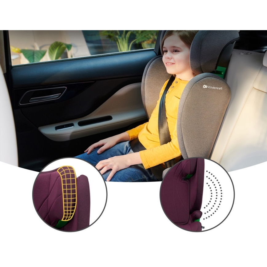 KINDERKRAFT - Autosedačka JUNIOR FIX 2 (100-150 cm) Cherry pearl