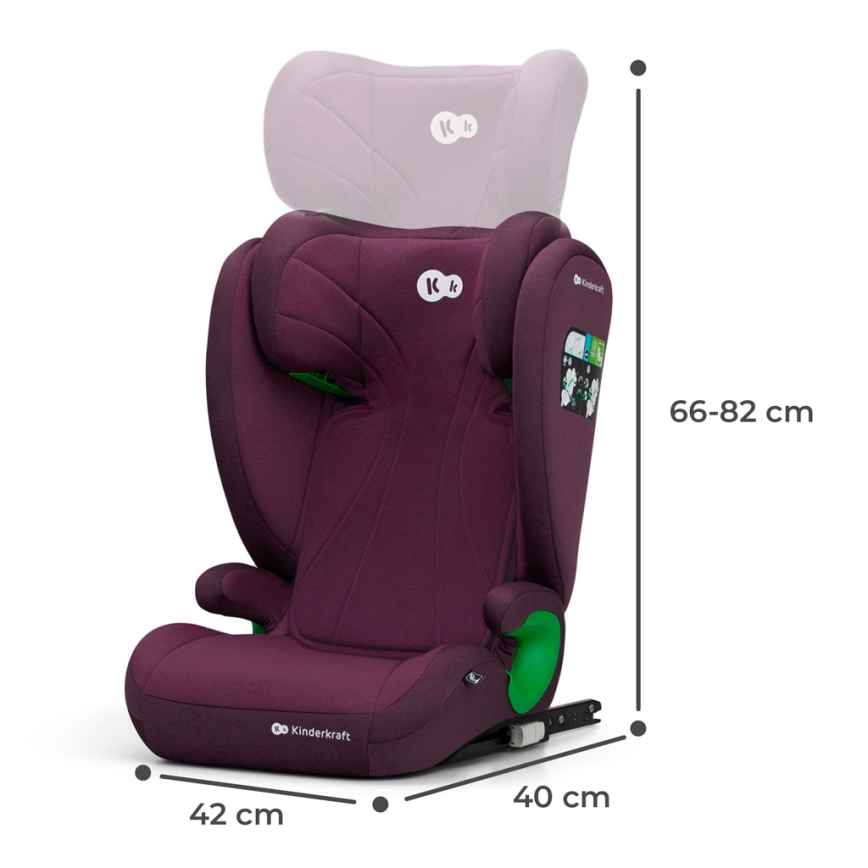 KINDERKRAFT - Autosedačka JUNIOR FIX 2 (100-150 cm) Cherry pearl