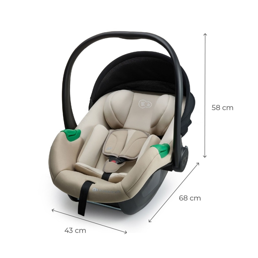 KINDERKRAFT - Autosedačka MINK PRO 2 40-87 cm (0-13 kg) béžová