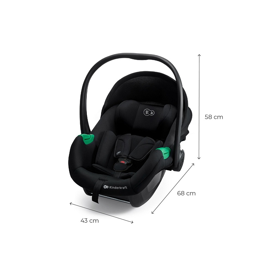 KINDERKRAFT - Autosedačka MINK PRO 2 40-87 cm (0-13 kg) čierna