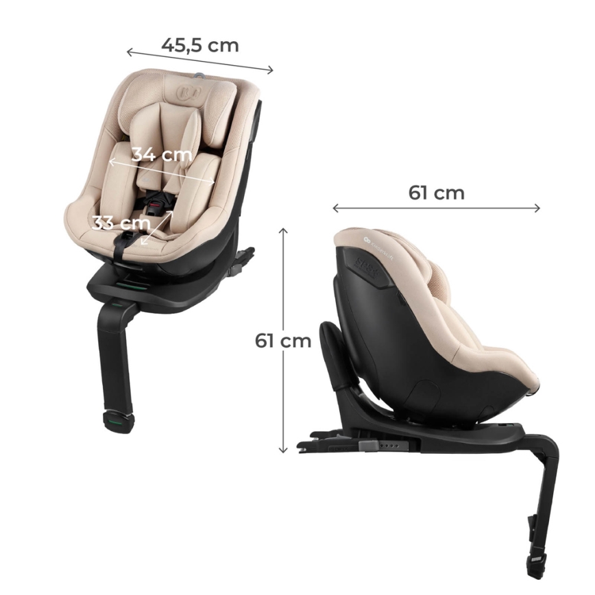 KINDERKRAFT - Autosedačka s otočnou základňou I-GUARD i-Size 40-105 cm béžová