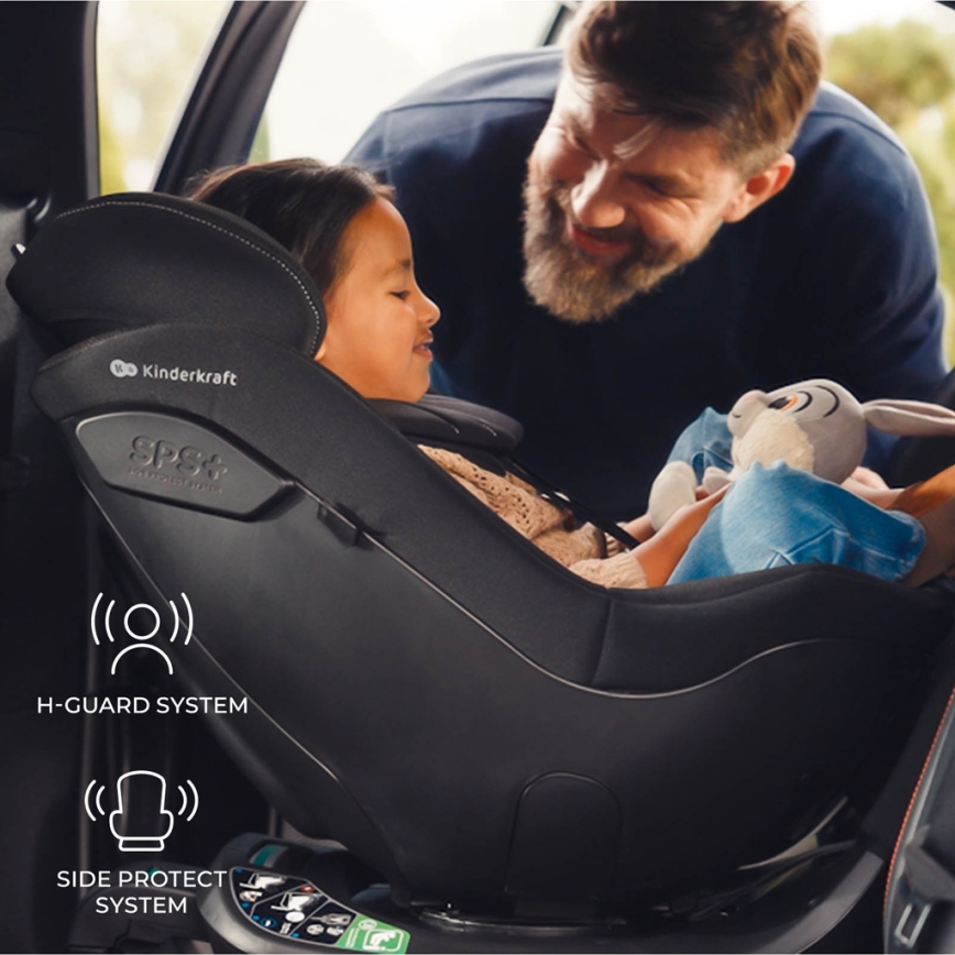 KINDERKRAFT - Autosedačka s otočnou základňou I-GUARD PRO i-Size 61-105 cm čierna