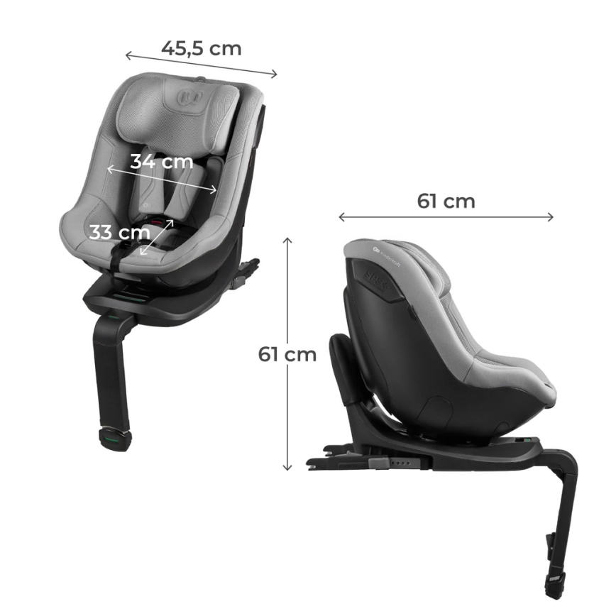 KINDERKRAFT - Autosedačka s otočnou základňou I-GUARD PRO i-Size 61-105 cm sivá