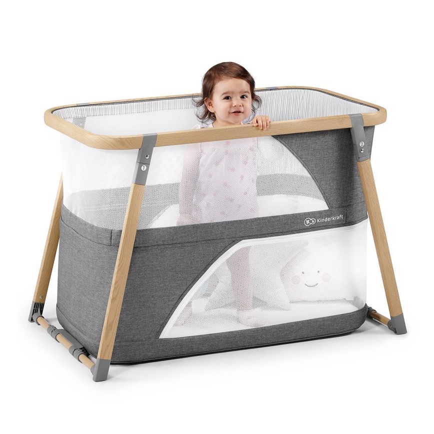 KINDERKRAFT - Cestovná postieľka 4v1 SOFI šedá