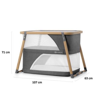 KINDERKRAFT - Cestovná postieľka 4v1 SOFI šedá