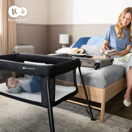 KINDERKRAFT - Cestovná postieľka CAMI čierna