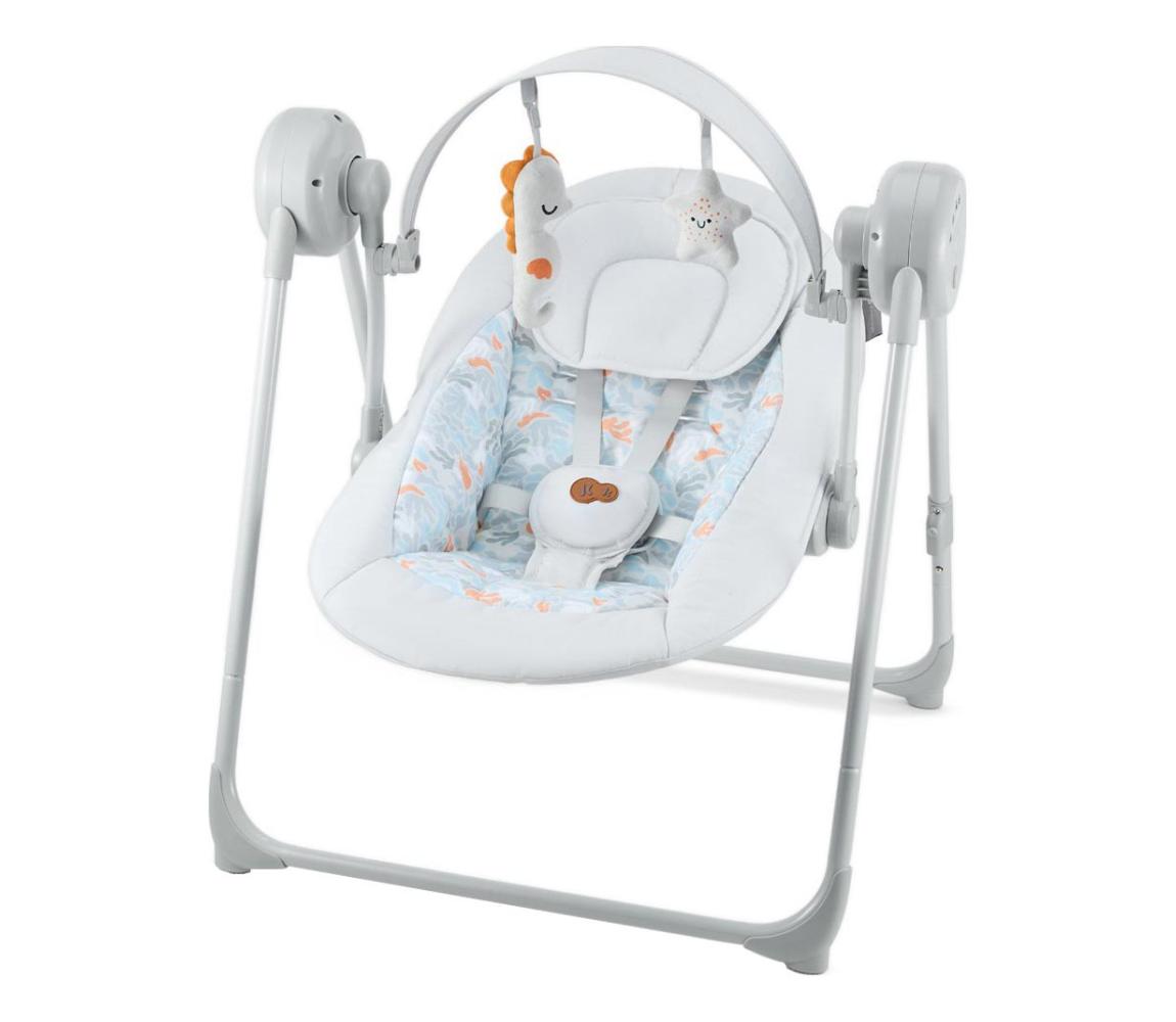 KINDERKRAFT - Detská hojdačka s melódiou SWINGEE sivá 4xAAA/230V KBSWIN00GRY0000