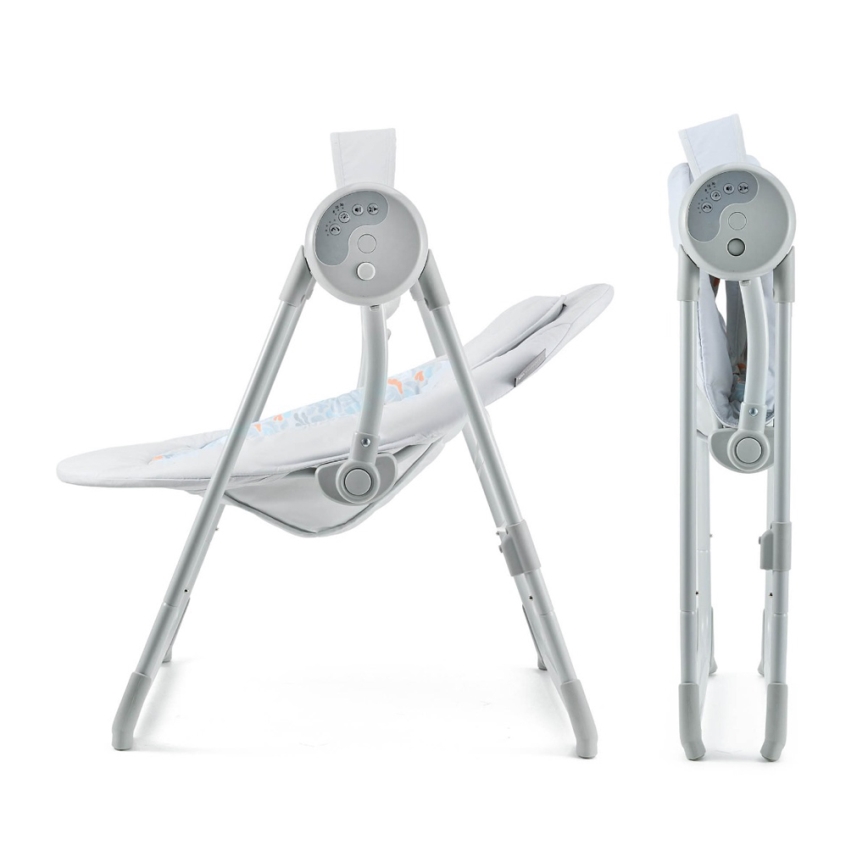 KINDERKRAFT - Detská hojdačka s melódiou SWINGEE sivá 4xAAA/230V