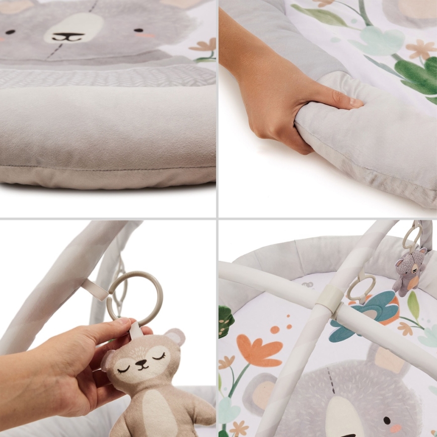 KINDERKRAFT - Detská hracia deka COZYPLAY sivá