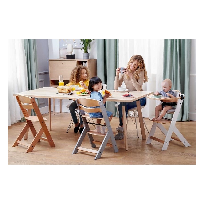 KINDERKRAFT - Detská jedálenská stolička ENOCK šedá