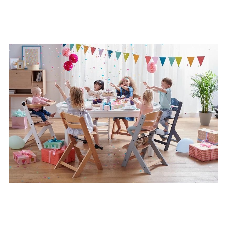 KINDERKRAFT - Detská jedálenská stolička ENOCK šedá