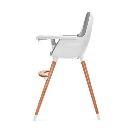 KINDERKRAFT - Detská jedálenská stolička FINI šedá/biela