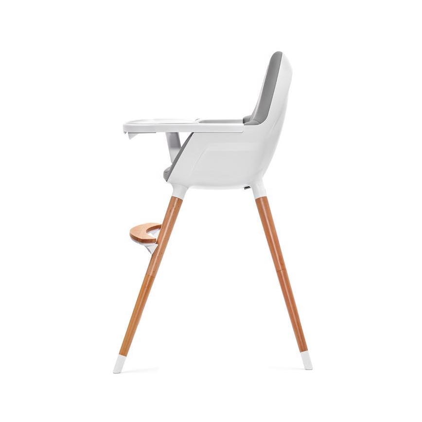 KINDERKRAFT - Detská jedálenská stolička FINI šedá/biela