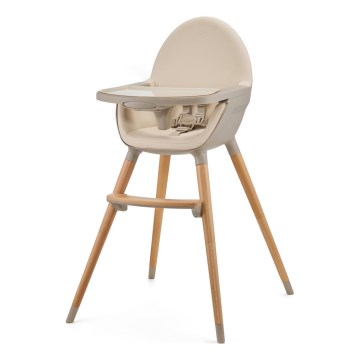 KINDERKRAFT - Detská jedálenská stolička FINI2 buk/béžová