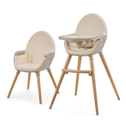 KINDERKRAFT - Detská jedálenská stolička FINI2 buk/béžová