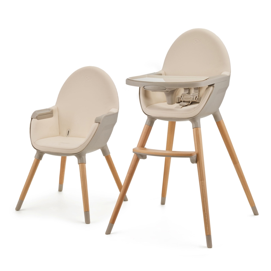 KINDERKRAFT - Detská jedálenská stolička FINI2 buk/béžová