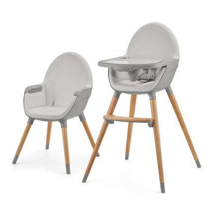 KINDERKRAFT - Detská jedálenská stolička FINI2 buk/šedá