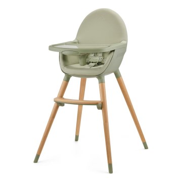 KINDERKRAFT - Detská jedálenská stolička FINI2 buk/zelená