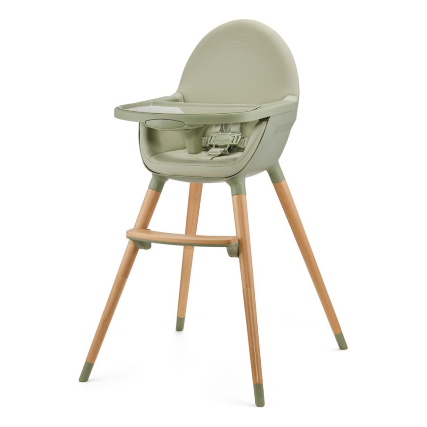 KINDERKRAFT - Detská jedálenská stolička FINI2 buk/zelená