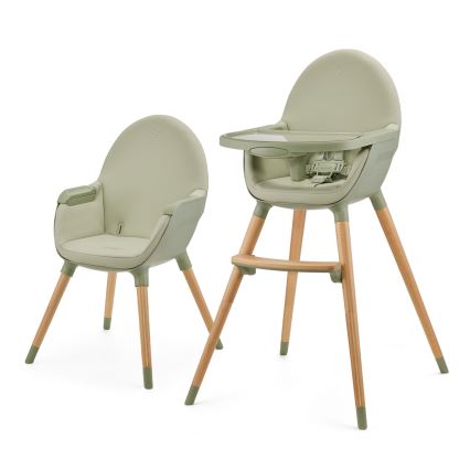 KINDERKRAFT - Detská jedálenská stolička FINI2 buk/zelená