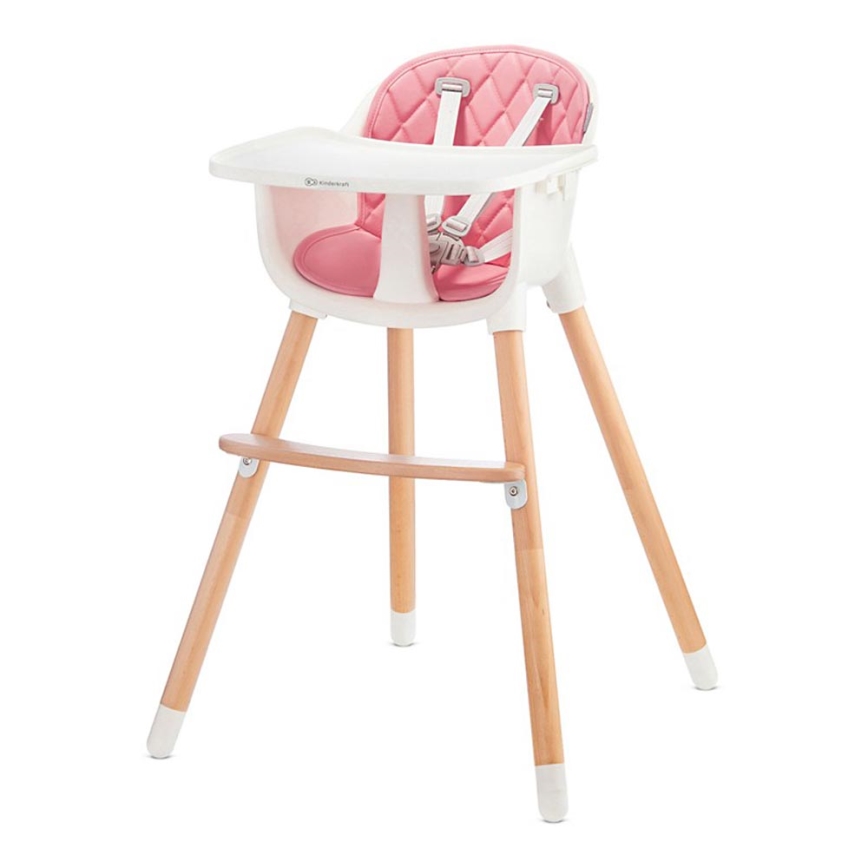KINDERKRAFT - Detská jedálenská stolička SIENNA buk/ružová