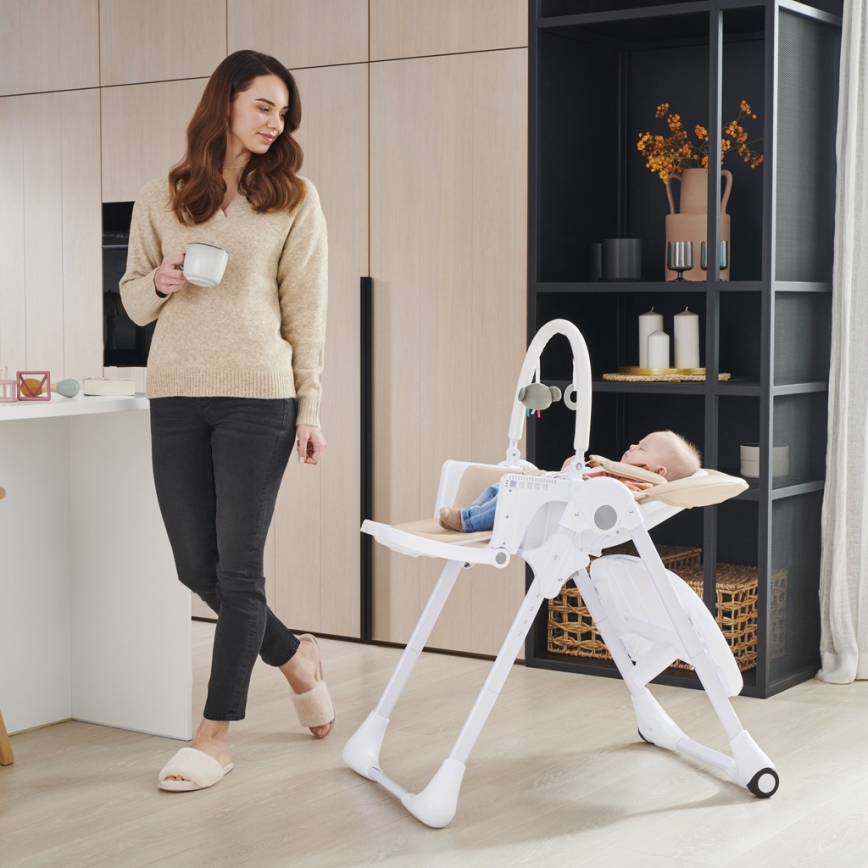 KINDERKRAFT - Detská jedálenská stolička TUMMIE béžová