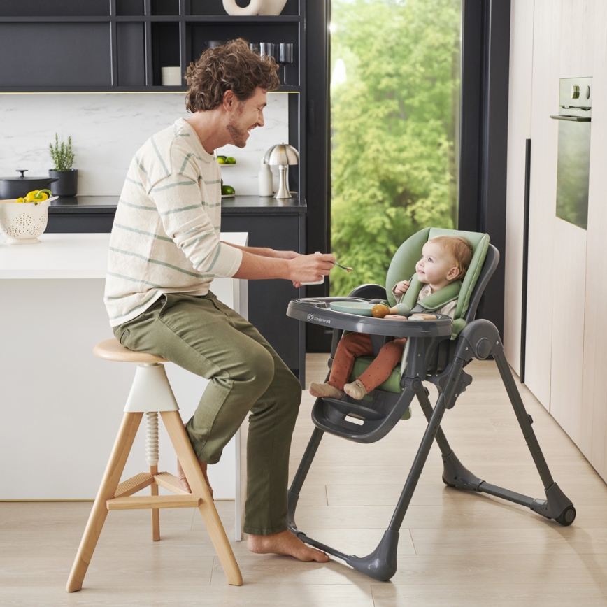 KINDERKRAFT - Detská jedálenská stolička TUMMIE zelená