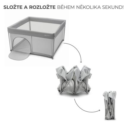 KINDERKRAFT - Detská ohrádka ZIKI sivá