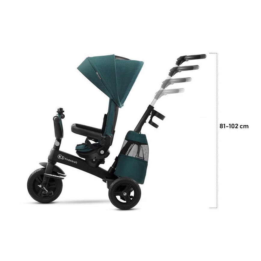 KINDERKRAFT - Detská trojkolka 5v1 EASYTWIST zelená/čierna