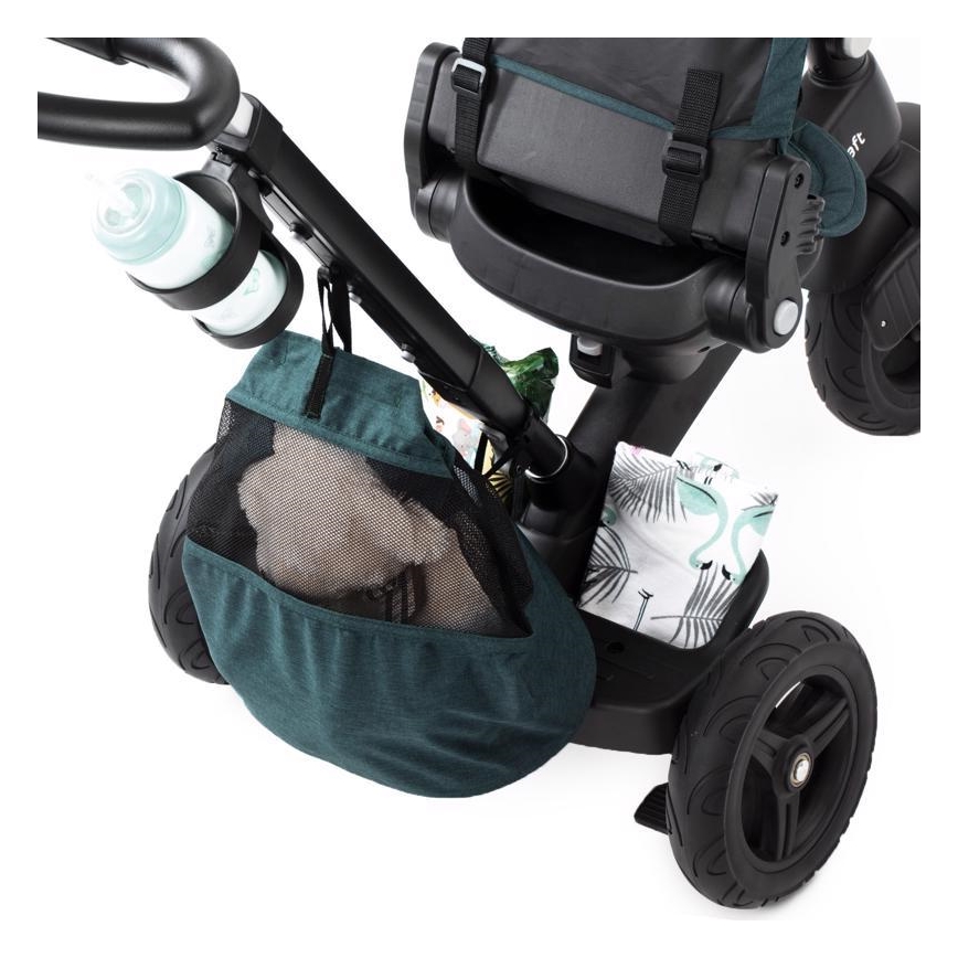 KINDERKRAFT - Detská trojkolka 5v1 EASYTWIST zelená/čierna